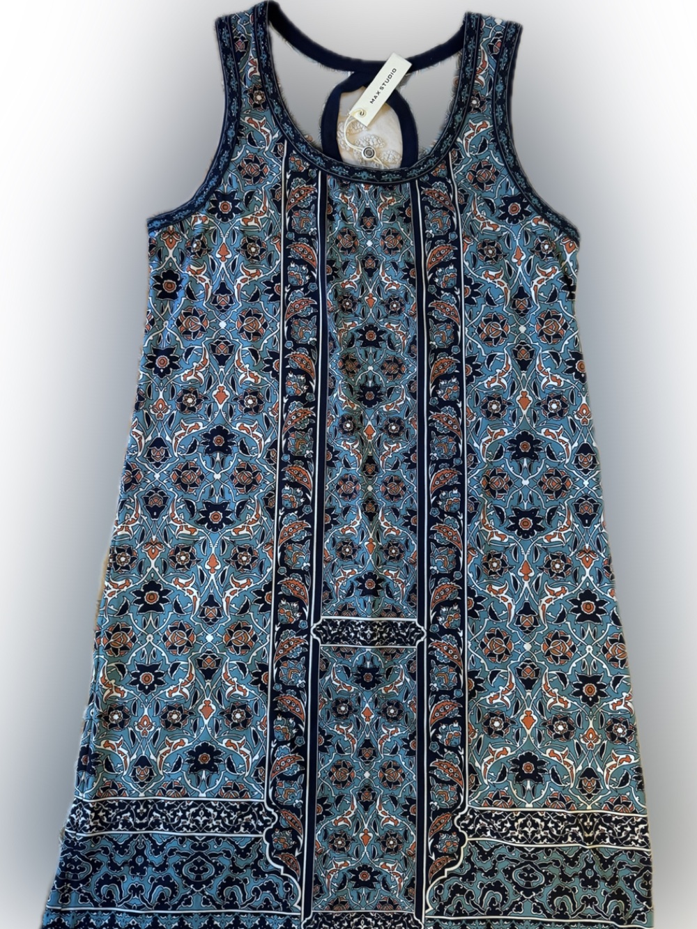 Max Studio Blue Multi-Color Printed NWT Mini Dress